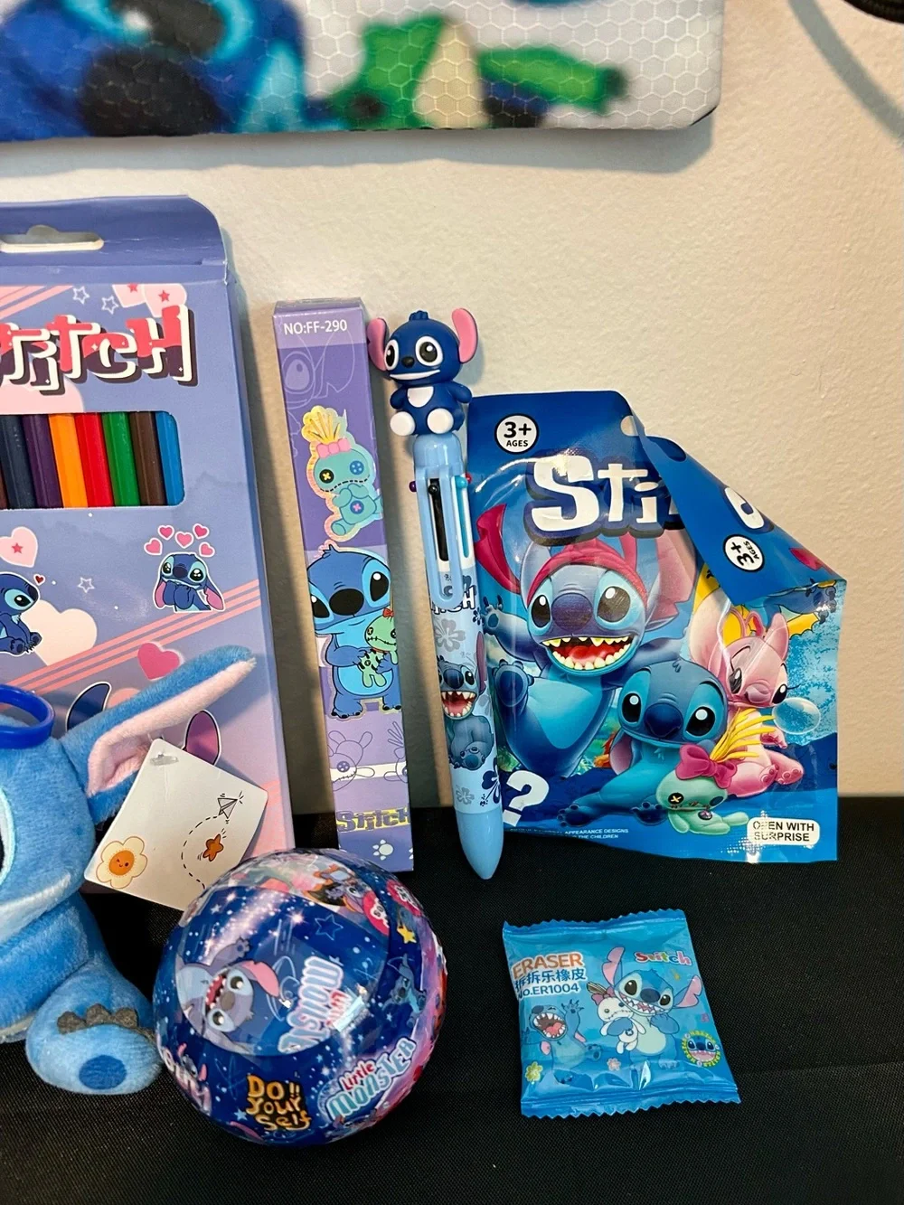 Stitch Kids Drawstring Backpack and Toy Set